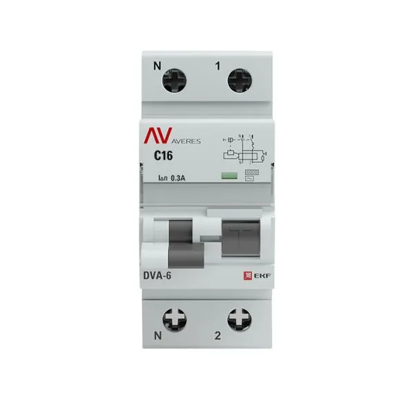 DVA-6 1P+N 16А (C) 300мА (AC) 6кА EKF AVERES