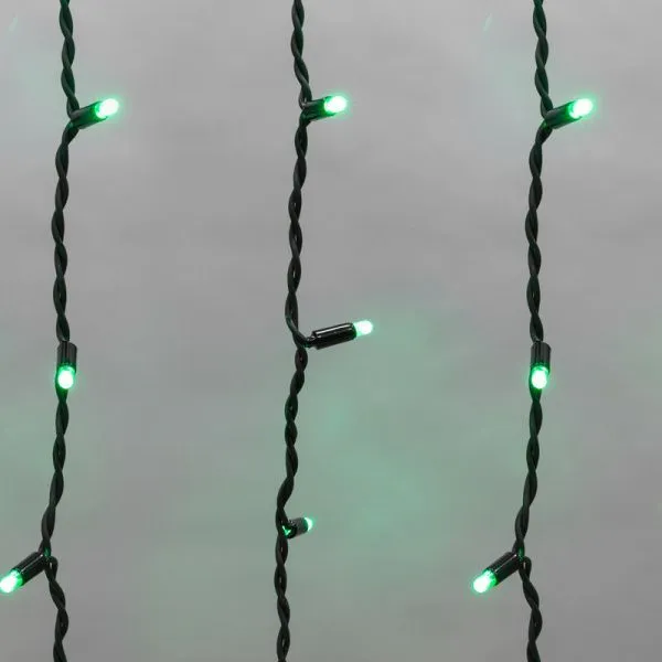 Гирлянда светодиодная Бахрома (Айсикл), 5,6x0,9м, 240 LED ЗЕЛЕНЫЙ, черный КАУЧУК 2,3мм, IP67, постоя - Фото 4