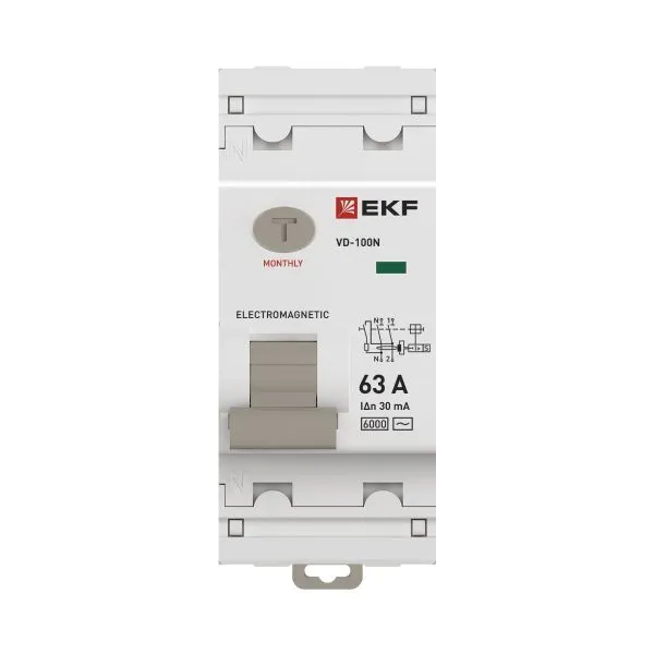 ВДТ ВД-100N 2P 63А 30мА AC эл-мех 6кА PROXIMA EKF - Фото 4