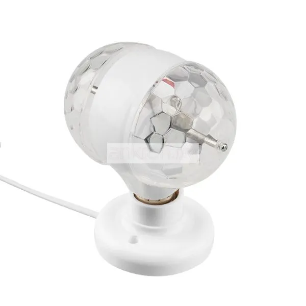 Диско-лампа светодиодная двойная Е27, подставка с цоколем Е27 в комплекте, 230 В