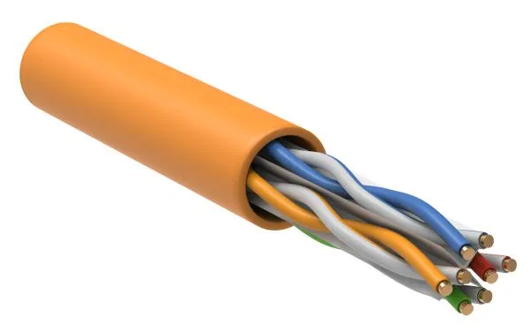 ITK Витая пара U/UTP кат.6 4x2х23AWG solid LSZH нг(А)-HF оранжевый (305м)