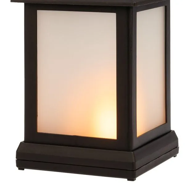 Декоративный фонарь 11х11х22,5 см, черный корпус, теплый белый цвет свечения с эффектом пламени свеч - Фото 5