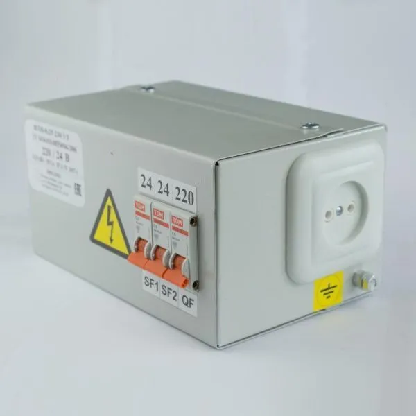 Ящик с понижающим трансформатором ЯТП 0.25 220/24В (3 авт. выкл.) IP31 UNEL - Фото 2