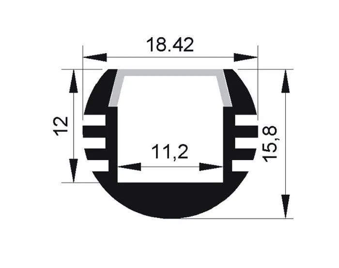 Профиль PAL 1818 круглый (2м) анодированный Jazzway - Фото 3
