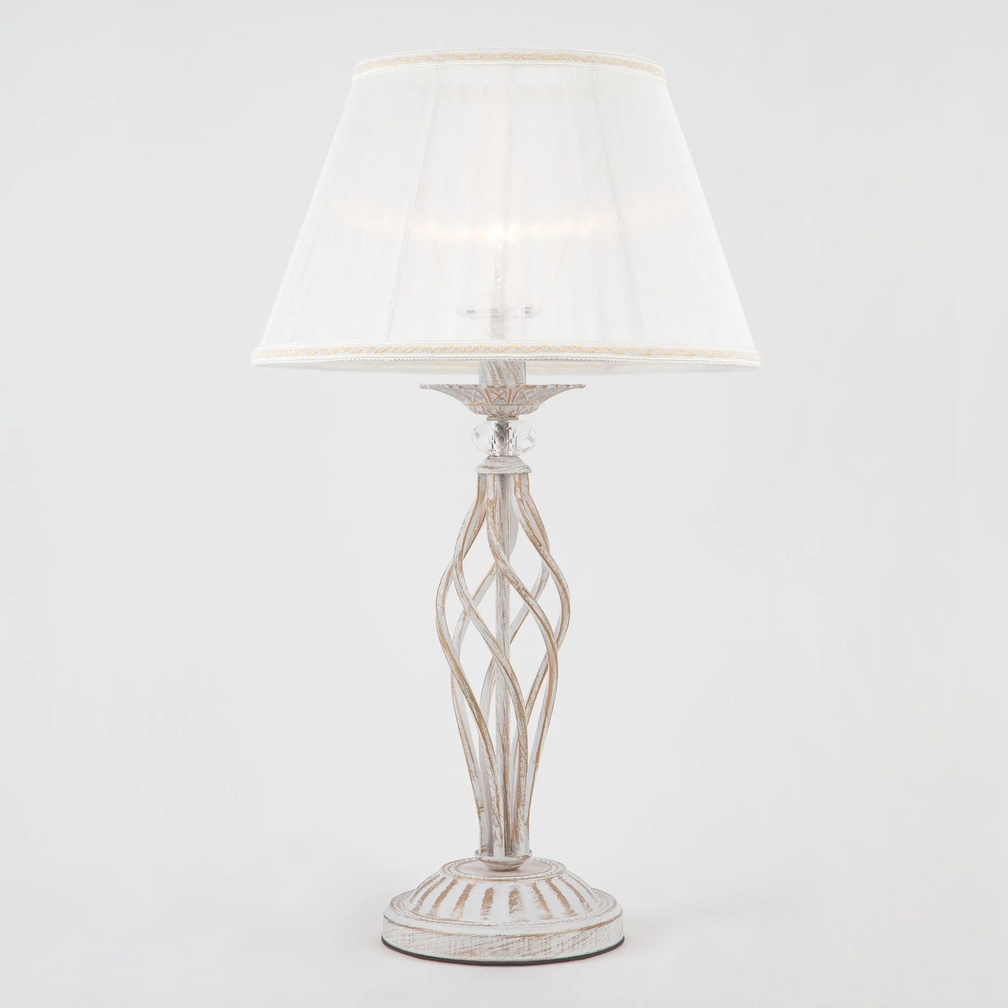 Классическая настольная лампа 01002/1 белый с золотом Eurosvet - Фото 5