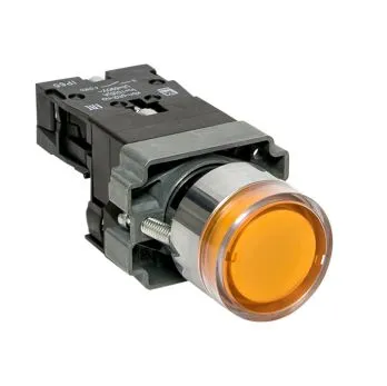 Кнопка BA51 с подсветкой 230В желтая NO IP65 EKF