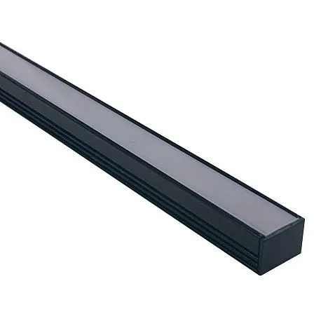 Профиль алюминиевый для светодиодной ленты, анод., П-образный , накладной, черный, 16х12мм, 2м, шир. ленты до 10мм, индивидуальная упаковка (рассеиват - Фото 2