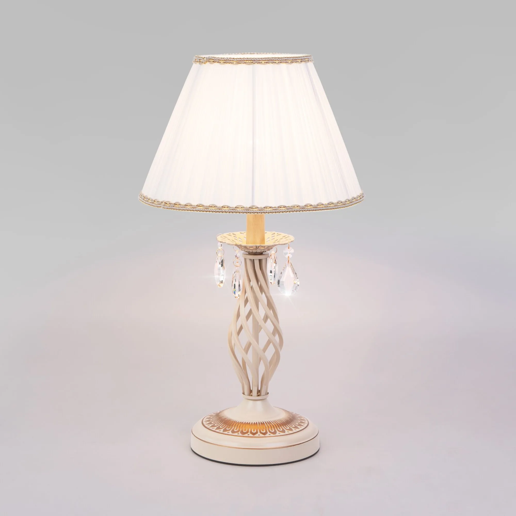 Классическая настольная лампа 10054/1 белый с золотом Eurosvet - Фото 2