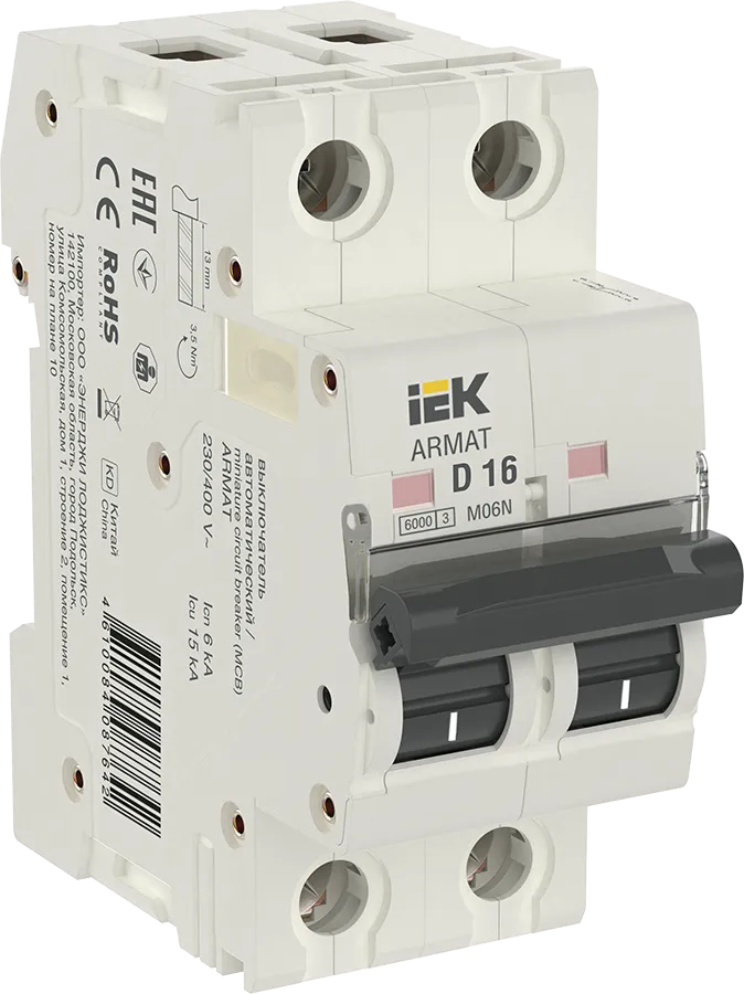 ARMAT Автоматический выключатель M06N 2P D 16А IEK