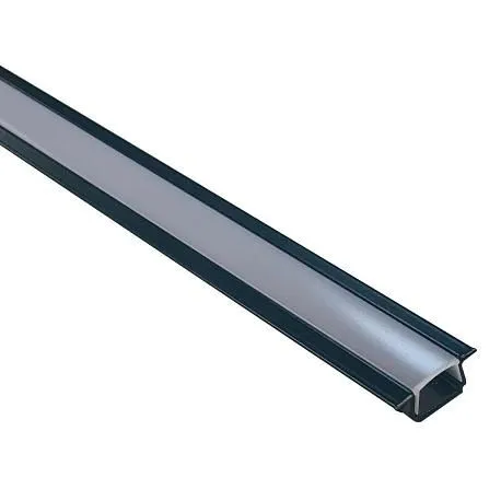 Профиль алюминиевый для светодиодной ленты, анод., встраиваемый, черный, 22х6мм, 2м, шир. ленты до 10мм, индивидуальная упаковка (рассеиватель белый м - Фото 2