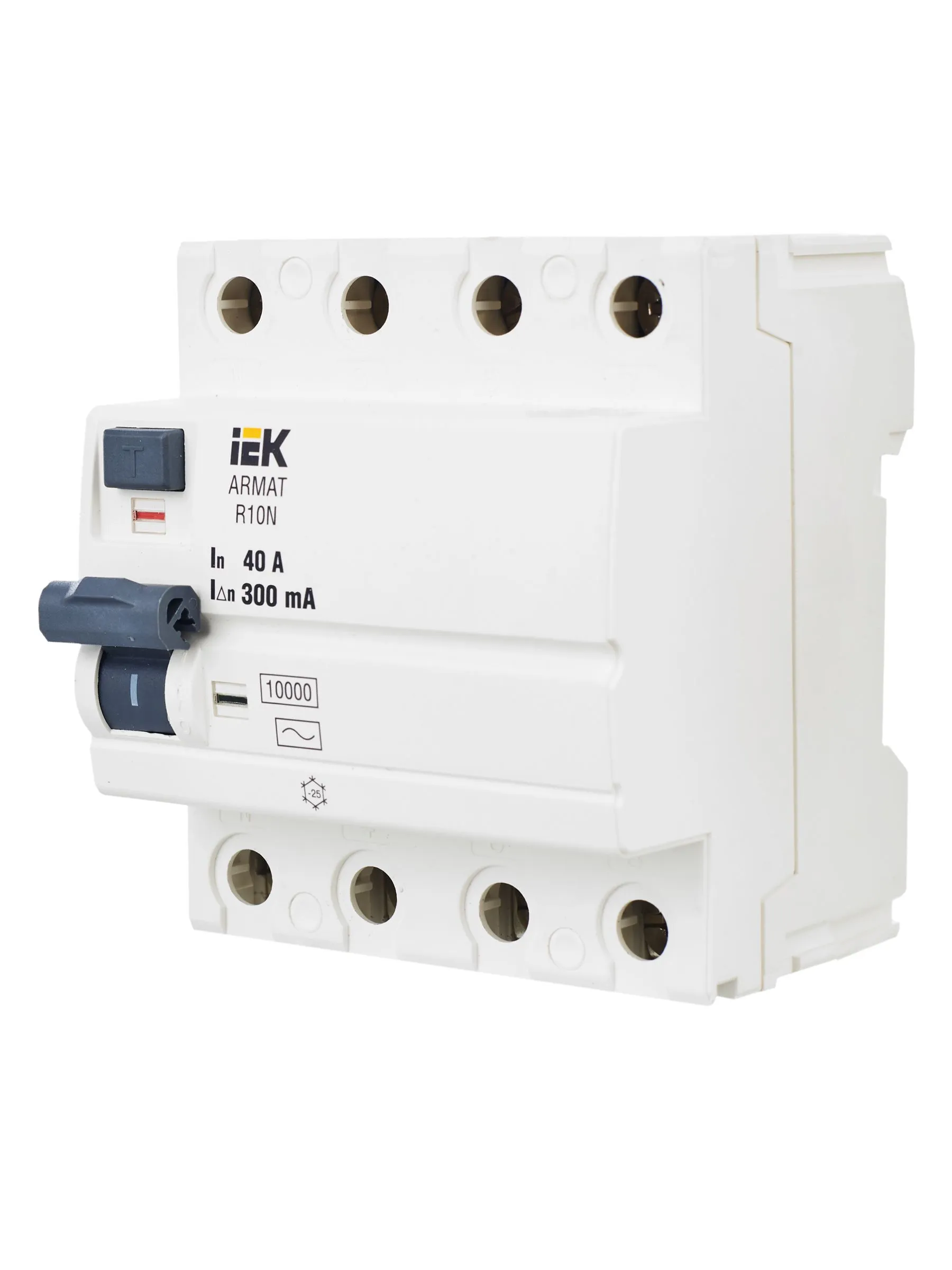 ARMAT Выключатель дифференциального тока R10N 4P 40А 300мА тип AC IEK - Фото 2