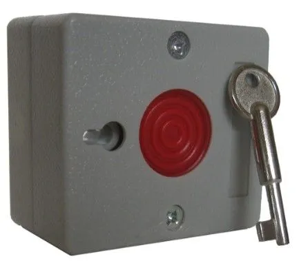 РВ-1 Тревожная кнопка с фиксацией и ключом сброса. 55х55х26