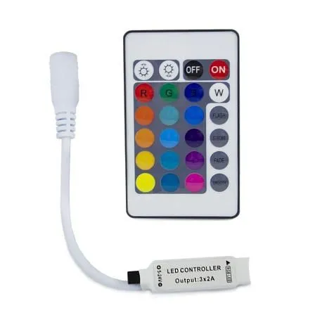 Мини-контроллер RGB 12В, 72 Вт, IR, пульт кнопочный - Фото 2