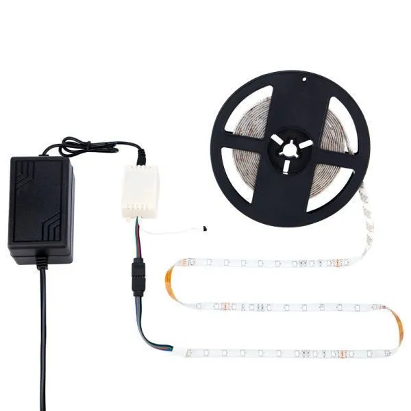 Комплект светодиодной ленты 5 м с блоком питания и RGB контроллером IP65, свечение RGB LAMPER - Фото 2