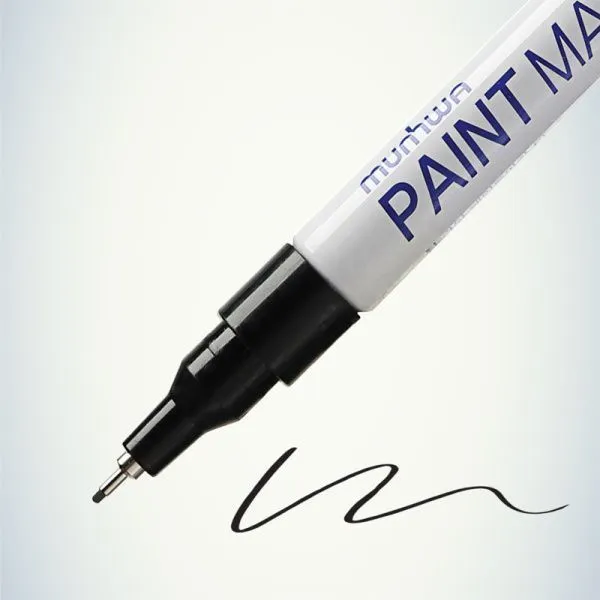 Маркер-краска Extra Fine Paint Marker 1мм, нитрооснова, черный MunHwa - Фото 9