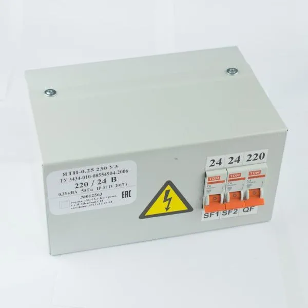 Ящик с понижающим трансформатором ЯТП 0.25 220/24В (3 авт. выкл.) IP31 UNEL - Фото 5