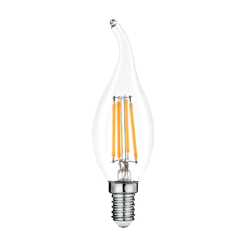 Светодиодная лампа WOLTA Filament, AC 210-240В, 50/60 Гц, прозрачное стекло, "Свеча на ветру", CT35, E14, 7 Вт, 630 лм, 6500 К, 1/10/100