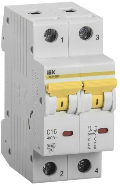 KARAT Автоматический выключатель ВА47-60M 2P C 16А 6кА IEK