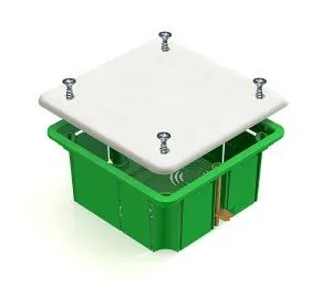 Коробка распределительная 92х92х45мм для полых стен с металлическими зажимами (126шт/уп)