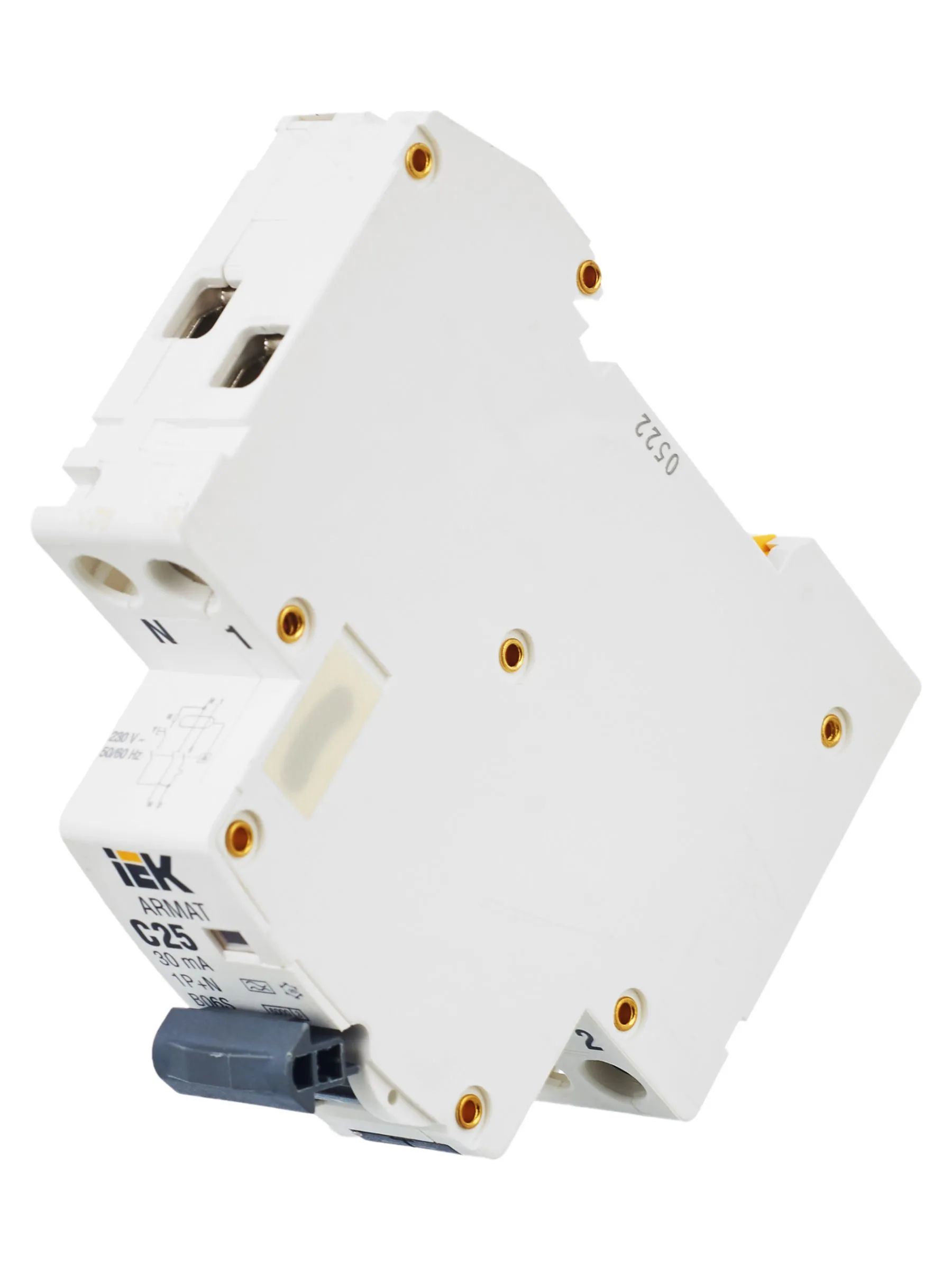ARMAT Автоматический выключатель дифференциального тока B06S 1P+NP C25 30мА тип A (18мм) IEK - Фото 2