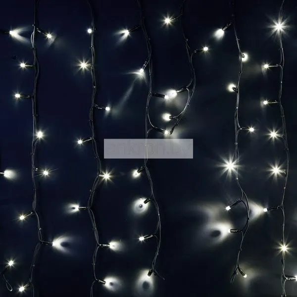 Гирлянда светодиодная Бахрома (Айсикл), 6,0х1,5м, 480 LED БЕЛЫЙ, черный КАУЧУК 3,3мм, IP67, постоянное свечение, 230В NEON-NIGHT (шнур питания в компл