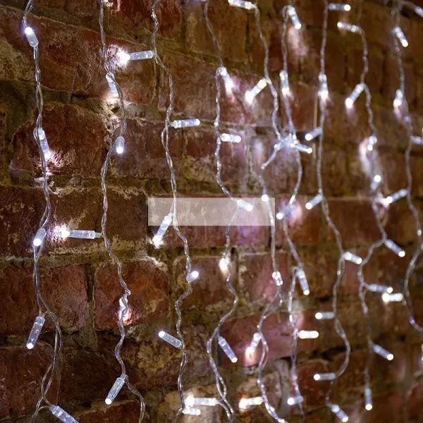 Гирлянда Светодиодный Дождь 2x0,8м, прозрачный провод, 230 В, диоды Белые (шнур питания в комплекте)