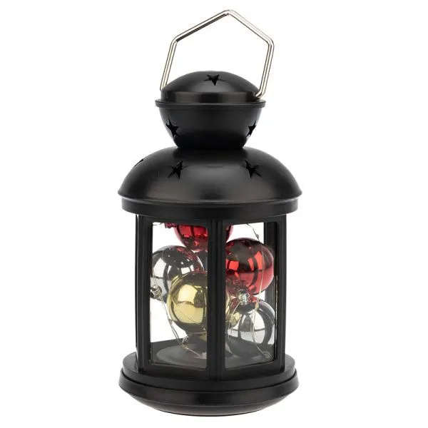 Декоративный фонарь с шариками 12х12х20,6 см, черный корпус, теплый белый цвет свечения NEON-NIGHT - Фото 5