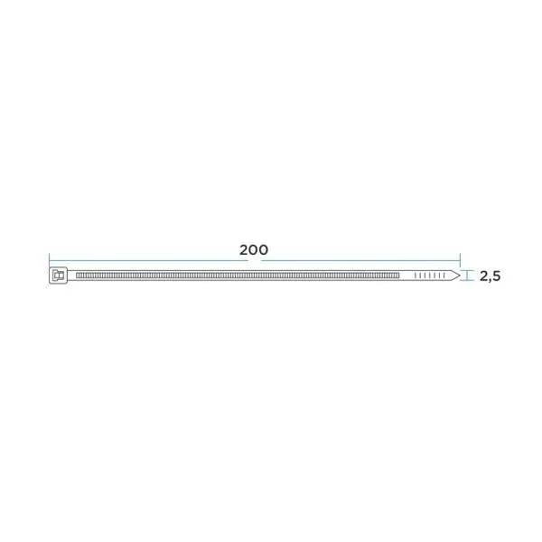 Стяжка кабельная нейлоновая 200x2,5мм, белая (100 шт/уп) REXANT - Фото 2